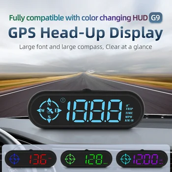 G9 אוטומטי האד נהיגה בטוחה לסייע תצוגה עילית המכונית מד המהירות מעורר תצוגת LED מדויק מדריך כיוון GPS מתאים לכל רכב