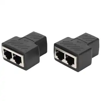 2pcs ABS RJ45 Ethernet מפצלי 1 2 דרכים מתגי Ethernet עבור הנתב תיבת הטלוויזיה מצלמת וידאו למחשב