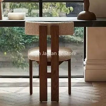 עיצוב מינימליסטי כסאות אוכל יצירתי עץ חדר שינה מודרני כסאות אוכל משענת מרפסת Sillas Comedor רהיטים WZ50DC