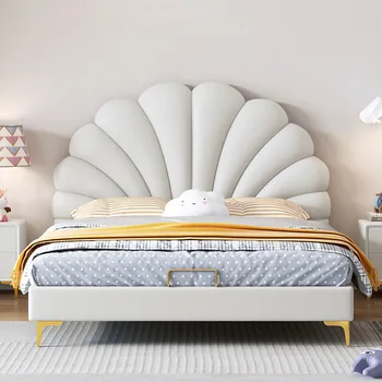 עכשווי, מכווצים ילדים במיטה ילדה נסיכה מיטה משפחתית קטנה דגם השינה עלי כותרת עור המיטה 1.5 מטר אינטרנט celebrit
