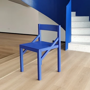 ריהוט קליין אור כחול יוקרה האוכל פשוט כיסא מעץ מלא מודרני ביתיים פשוטים נורדי משענת שולחן אוכל ריהוט