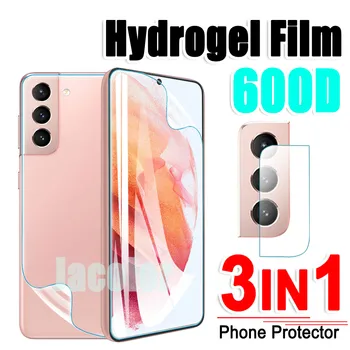 3IN1 Hydrogel סרט על Samsung Galaxy S22 S21 S20 פה 4G פלוס אולטרה 5G S 22 21 20 5 גרם מים ג ' ל מגן מסך עדשת המצלמה 600D