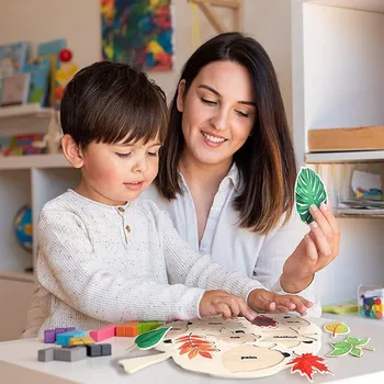 עץ צעצועי מונטסורי התינוק פאזל צעצועים חינוכיים לילדים לימוד פאזלים משחקי לוח עץ חידות לילדים