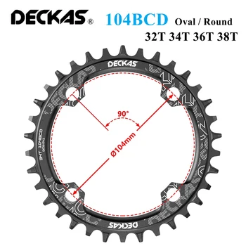 Deckas MTB אופני כביש ואביזרים 104BCD 104 BCD חיוביים ושליליים שיניים Crankset 32T 34T 36T 38T קראנק להגדיר את חלקי הכתר