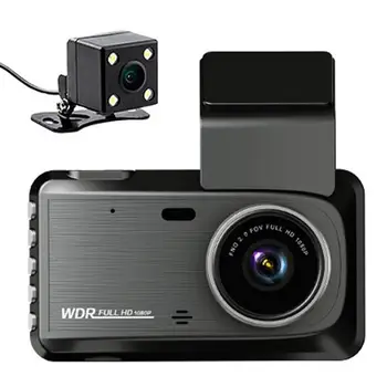 מצלמת מלפנים ומאחור מצלמת רכב DVR לרכב מקליט וידאו רכב הקופסה השחורה 1080P Full HD ראיית לילה לנהג מקליט