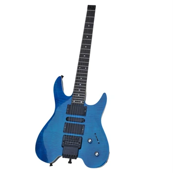 מפעל מותאם אישית ראש כחול גיטרה חשמלית עם להבה מייפל טופ,מציעים התאמה אישית