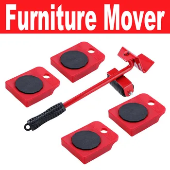 5Pcs מקצועי רהיטים סט כלי כבד החומר תחבורה מרים גלגלים Mover רולר עם גלגל בר הזזת היד המכשיר