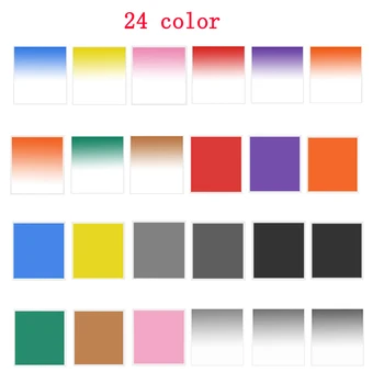 50pcs/lot 24 צבע מרובע מסנני צבע מלא מסננים / בוגר צבע מקבצים על Cokin P