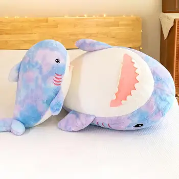 1pc 25/65cm צבעוני קטיפה כריש צעצועים ממולאים למטה כותנה כריש ענק בובות לילדים רכים Pilllows שינה מתנה