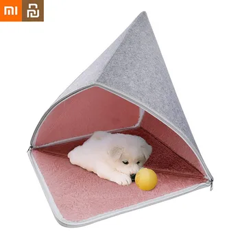 Xiaomi Youpin פירוק חתול קן חצי סגור נוח חתלתול במיטה להסרה נייד מלונה חיית המחמד הקן חיצונית משטח הכלב המלטה