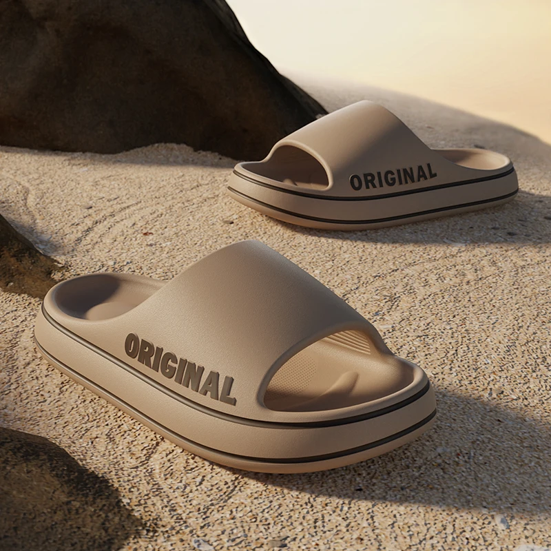 2023 טרנד חדש קיץ נעלי EVA רך התחתונה ענן שקופיות גברים אור חוף נעליים זכר מתאים וחיצוניות. - 0