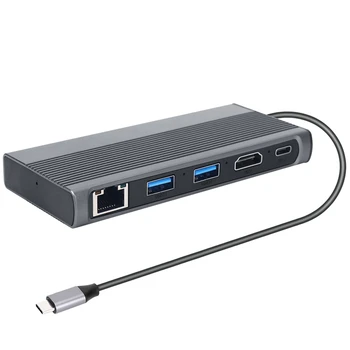 USB כ-רכזת מ. 2 SSD המתחם HDMI תואם+USB3.1+RJ45+PD Type-C תחנת עגינה עבור M. 2 NVME NGFF SSD עבור