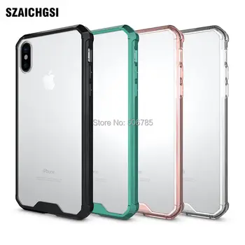 SZAICHGSI TPU שריון מקרה ברור כשמש היברידית טלפון סלולרי נייד Case For iPhone X 8 7 6 6s Plus הסיטוניים 50pcs/lot