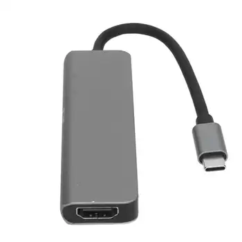 5 1 סוג C רכזת סוג C HD מולטימדיה ממשק USB3.0 2 USB2.0 USB C משטרת תמיכה 4K 30Hz Plug and Play USB C-Hub