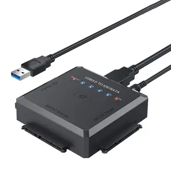 USB3.0 IDE/SATA במתאם האיחוד האירופי תקע אוניברסלי הכונן הקשיח הקורא בכבלים במהירות גבוהה דיסק נהג שימושי LED אור על דיסק Rw, DVD-ROM