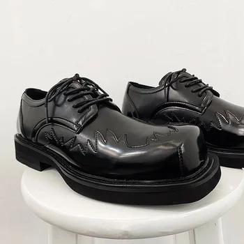עסקים רשמית עור גברים נעלי קיץ לנשימה גברים נעליים נמוכה העליונה צבע מוצק אופנה עסקית רשמית גברים נעלי 2023 החדש