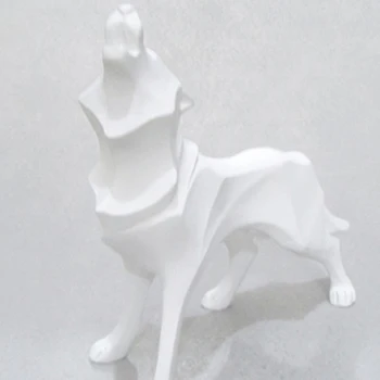 1 יח ' פסל נורדי זאב פסלי חיות עבור המשרד הביתי קישוט הסלון פסלון יצירתי מקרר יין פיסול