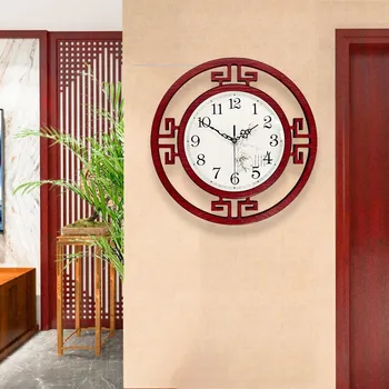 נורדי שקט שעון קיר מודרני סלון מעץ יוקרה שעון קיר עץ הידיים מסוגננות רלו דה ונקייה קיר בעיצוב WK50WC