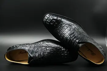 עור שחור מבריק גברים אוקספורד סגנון להתלבש נעליים
