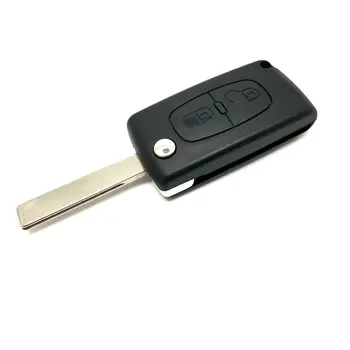 2-כפתור קיפול דיור מפתח הרכב מגן במקרה עבור פיג ' ו 307 207 407 308 מכונית שינוי אביזרים