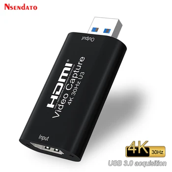 USB 3.0 HDMI כרטיס לכידת וידאו 1080P 60Hz 4K וידאו HDMI חוטף בוקס למחשב PS4 משחק די וי די מצלמת וידאו פלאסה דה וידאו בהזרמה בשידור חי