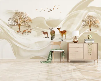 מודרני יצירתי חדש סינית מופשטת קווי חיה עצים הסלון, חדר השינה רקע קיר לעיצוב הבית ציורי קיר טפט tapety