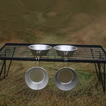חדש חיצוני 304 נירוסטה קערה פיקניק, קמפינג שולחן נייד קמפינג מתקפל הרים כוס מים