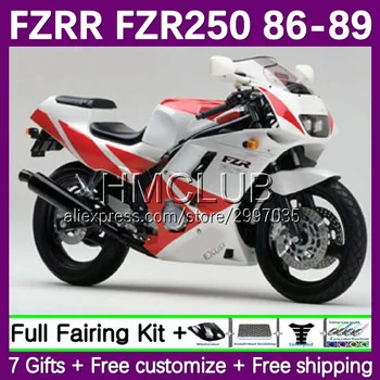 Fairing ערכת עבור ימאהה FZR250 ר FZRR FZR 250 250R 151No.38 FZR-250 RR 86 87 88 89 FZR250R 1986 1987 1988 1989 גוף אדום לבן