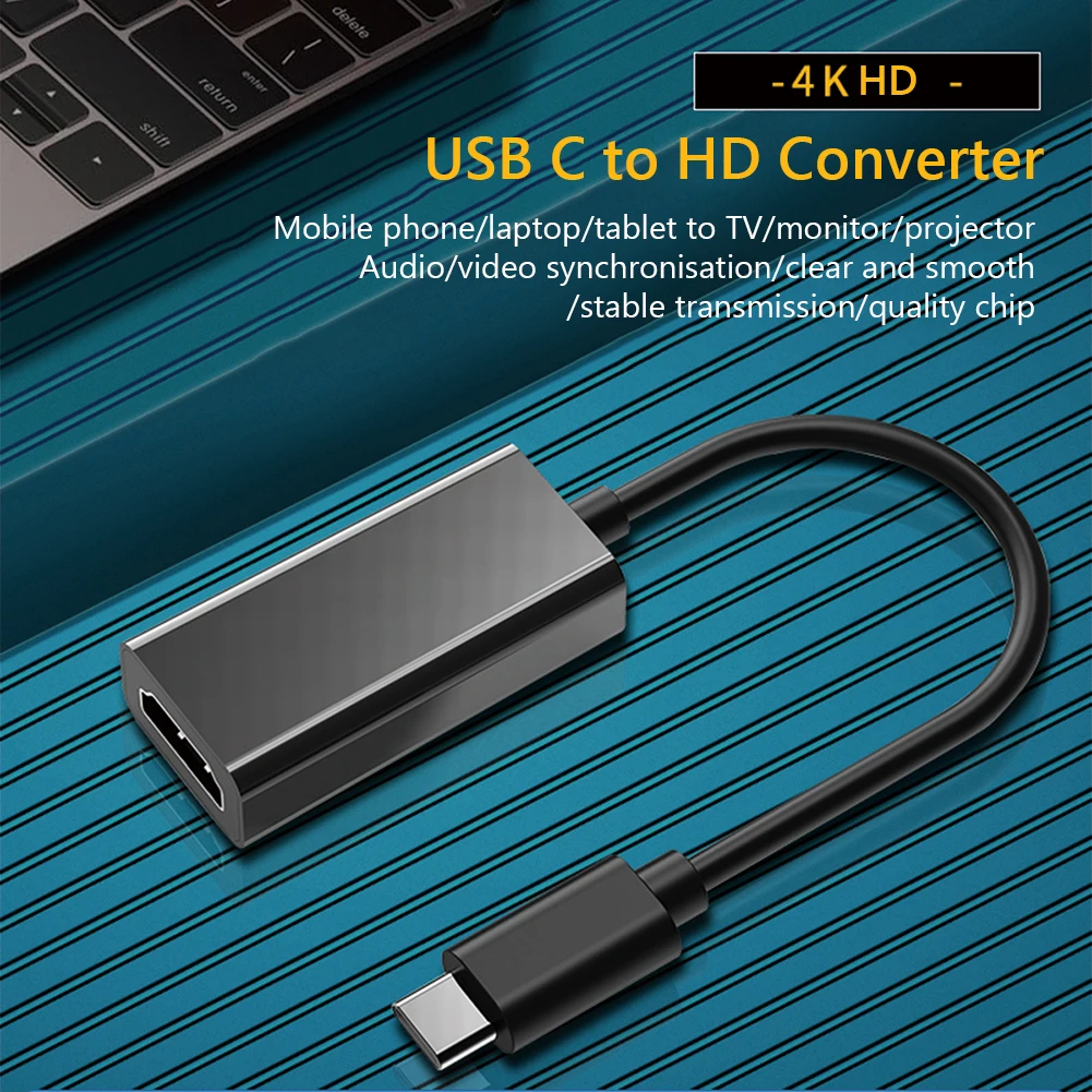 USB Type C DP ל-HDMI תואם-כבל הממיר 4K USB3.1 10Gbps HDTV מתאם כבל עבור Samsung Galaxy S10/Microsoft ASUS Tablet - 0