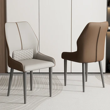 ארגונומי מבטא האוכל הכיסא המשחקים יוקרה מודרנית נורדי האוכל הכיסא עיצוב עור Silla Comedor הביתה רהיטים LK50CY