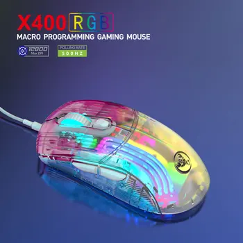 חדש קווי שקוף המשחק עכבר RGB אחורית USB מתכוונן 12800 DPI 7 מקש מאקרו תכנות עכבר למחשב נייד גיימר
