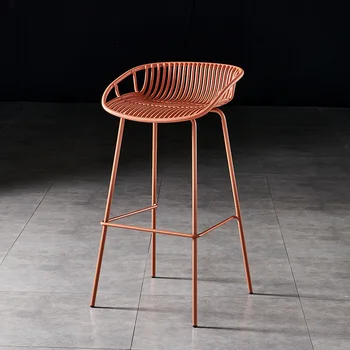 7 צבעים נורדי ברזל יצוק קפה הכיסא מינימליסטי מודרני גבוה כיסא בר קפה אור יוקרה יצירתיים ריהוט גן WRXYH