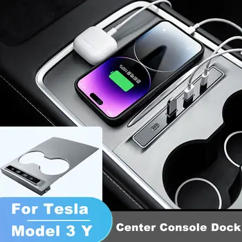 עבור טסלה מודל 3 מודל Y 27W מהר מטען USB HUB חכם תחנת עגינה דלף רכזת המכונית מתאם מופעל על ספליטר הרחבה