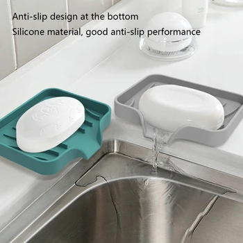 שירותים עצמית ניקוז סבון בעל סיליקון ספוג סוגר ארגונית Drainable כיור מטבח ספוג תיבת אחסון מדף מדפים