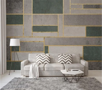 מותאם אישית ציור 3d סקנדינבי מודרני מינימליסטי גיאומטריות מופשטות הזהב הטלוויזיה רקע קיר הסלון, חדר השינה מסעדה טפט