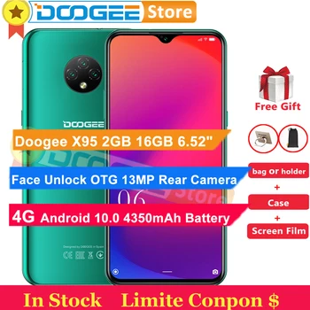 DOOGEE X95 טלפון נייד אנדרואיד 10.0 2GB 16GB 5MP מצלמה 13MP 6.52