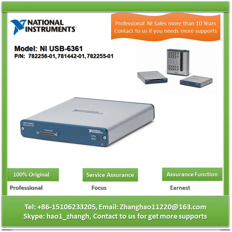 NI USB-6361 782256-01, 781442-01, 782255-01 רכישת נתונים כרטיס בולט 16 ערוצי קלט אנלוגי - 0