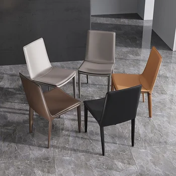 מרפסת מודרני האוכל הכיסא מעצב קומה עור ארגונומי כיסא הטרקלין מינימליסטי איפור Cadeiras דה בג ריהוט יוקרה