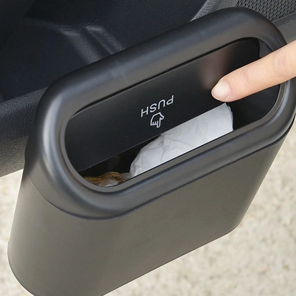 הרכב האשפה תלוי רכב זבל אבק תיק אחסון תיבת הריבוע השחור לחיצה על סוג הרכב שקית אשפה פח אשפה של רכב יכול - 0