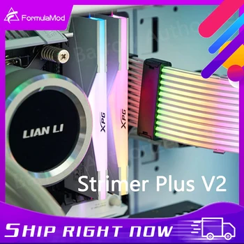 ליאן לי Strimer פלוס V2 , RGB ספק כח כבל מאריך גמיש סיליקון כבלים , עבור ATX 24pin GPU כפול משולש 8pin, L-חבר 3.0