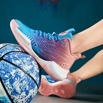 באיכות גבוהה זוהר גרסה של נעלי כדורסל לנשים לנשימה ונוחה נעלי הספורט זוג מגפי כדורסל