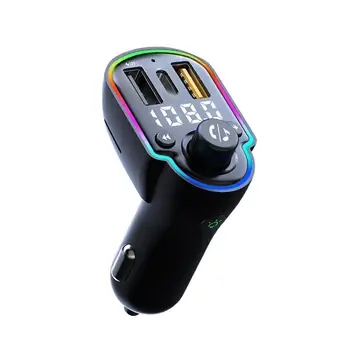 המכונית A8 ללא ידיים חכם 5.0 משדר FM דיבורית לרכב MP3 אפנן שחקן דיבורית מקלט אודיו QC 3.0 משטרת Dual USB מטען מהיר