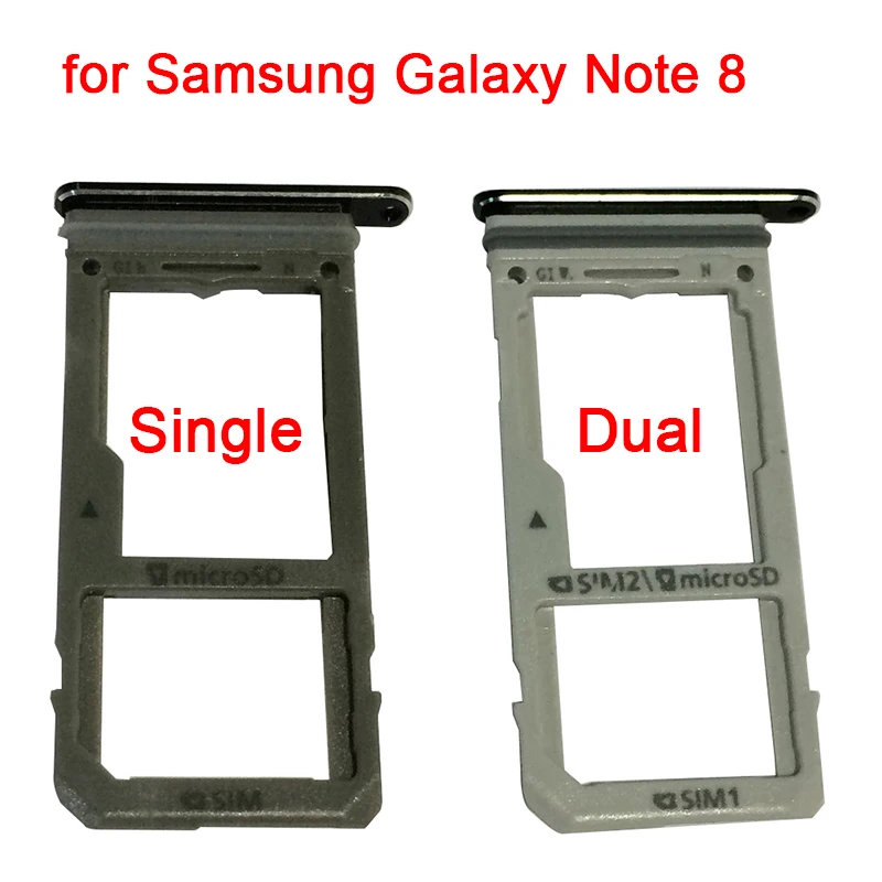 100Pcs יחיד כרטיס ה-Sim כפול מגש מתאם עם חריץ לכרטיס מיקרו SD מחזיק עבור Samsung Galaxy הערה 8 N950 N950FD חלקי חילוף - 0
