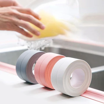 PVC פינת איטום דבק עמיד למים קיר מדבקה דבק עצמי על הכיור הכיריים לפצח את הרצועה מטבח שירותים אמבטיה עיצוב הבית