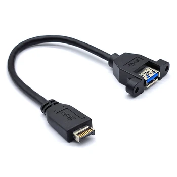 USB 3.2 Gen2 פנל קדמי בורג הר כבל מאריך 10Gbps 20Pin סוג-E ל-USB3.סוג 1-נקבה/זכר מחבר פושטי מתאם