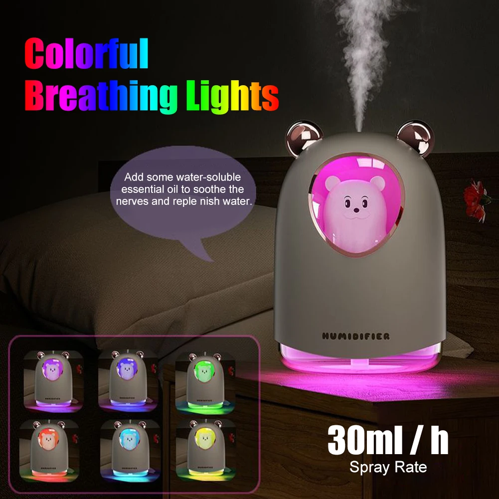 חמוד אוויר מכשיר אדים ניחוח שמן אתרי מפזר USB הקרירים מרסס עם תאורה עבור חדר השינה בבית המכונית ניחוח מפזר - 0