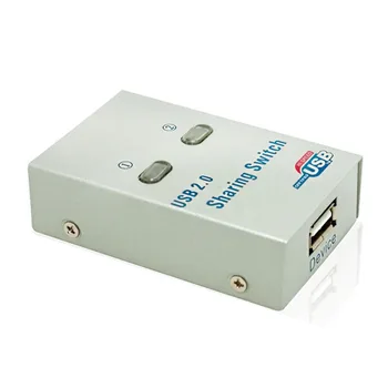 מחשב PC USB 2.0 ידני / אוטומטי שיתוף Switch Hub 2 חיבור מתאם עבור מדפסת סורק הקושר שיתוף מתאם