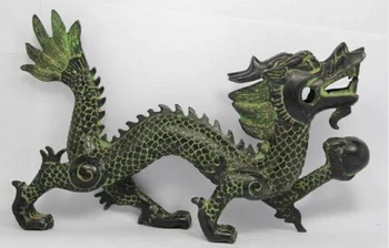 אמנות ברונזה קישוט אמנות פליז סיני HANDWORK הדרקון הישן פסל ברונזה
