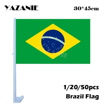 YAZANIE 30*45cm 1/20/50pcs ברזיל חלון המכונית דגלים וכרזות קטן תלוי הלאומי העולם את דגל המדינה דגל הדפסה מותאם אישית