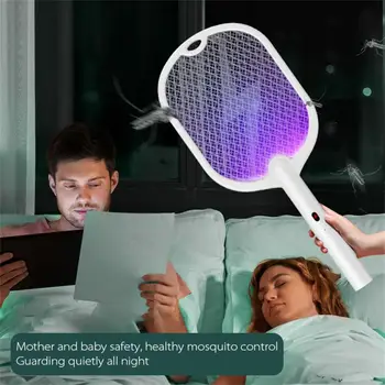 יתוש הרוצח מנורה חשמלית אנטי מחבט קוטל חרקים הקיץ נטענת USB לטוס מחבט הורג מקורה חיצונית חדר השינה גן